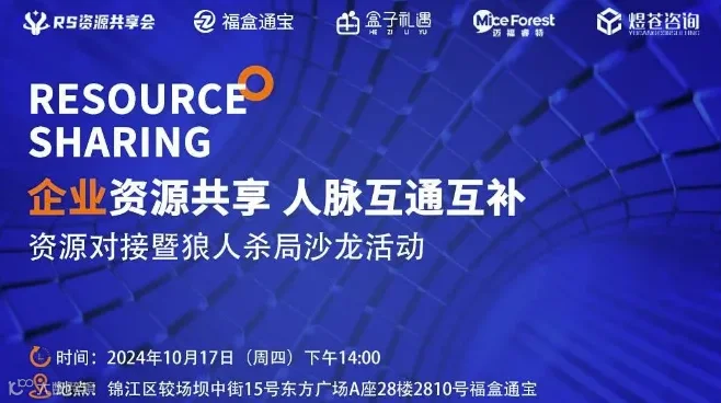 【第三十六期-线下】企业资源共享 人脉互通互补--资源对接暨桌游局沙龙活动