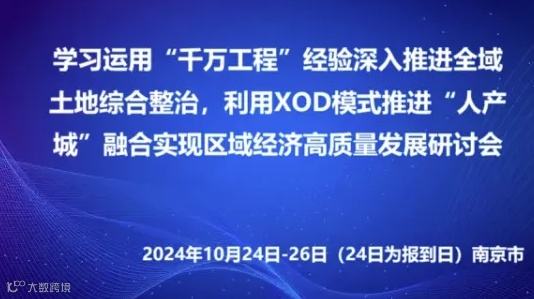学习运用“千万工程”经验深入推进全域土地综合整治，利用XOD模式推进“人产城”融合实现区域经济高质量