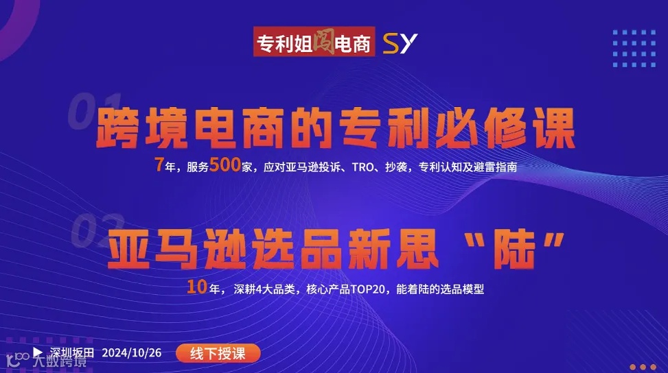 跨境电商的专利必修课 ＆ 亚马逊选品新思“陆”