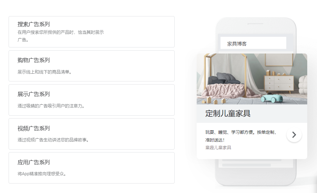 谷歌广告类型