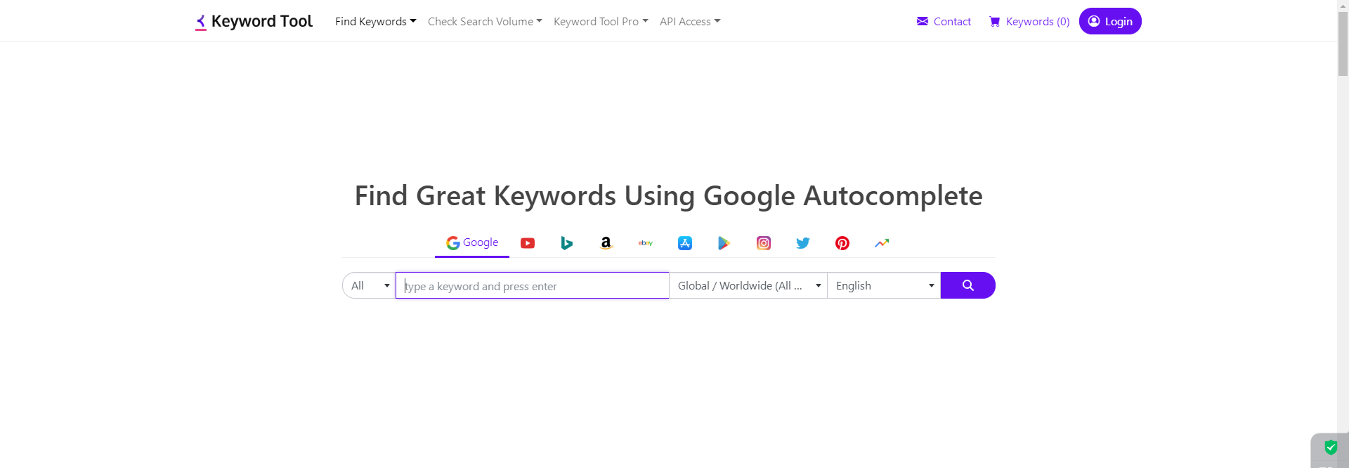 KeywordTool