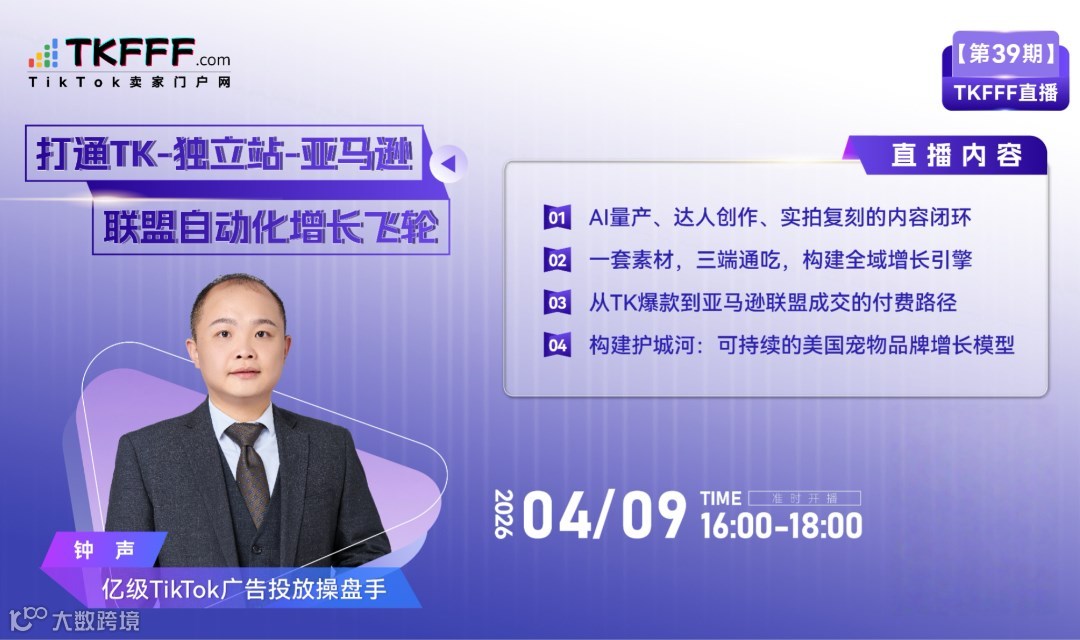 【TKFFF直播39期】打通TK-独立站-亚马逊联盟自动化增长飞轮