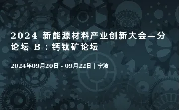 2024 新能源材料产业创新大会—<em>分</em>论坛 B：钙钛矿论坛