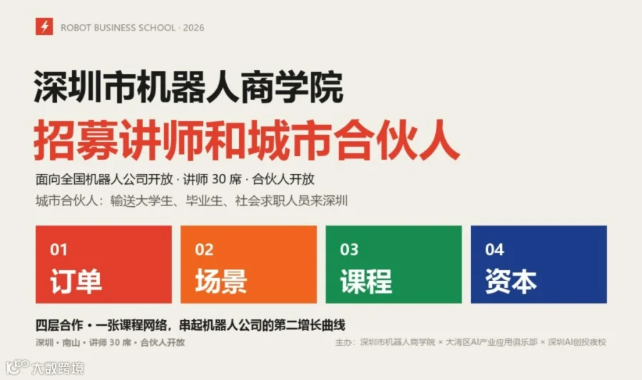 深圳市机器人商学院：招募讲师和城市合伙人