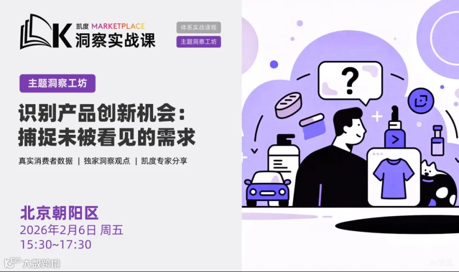 2月6日北京 | 【主题洞察工坊】识别产品创新机会：捕捉未被看见的需求 | KMP洞察实战课
