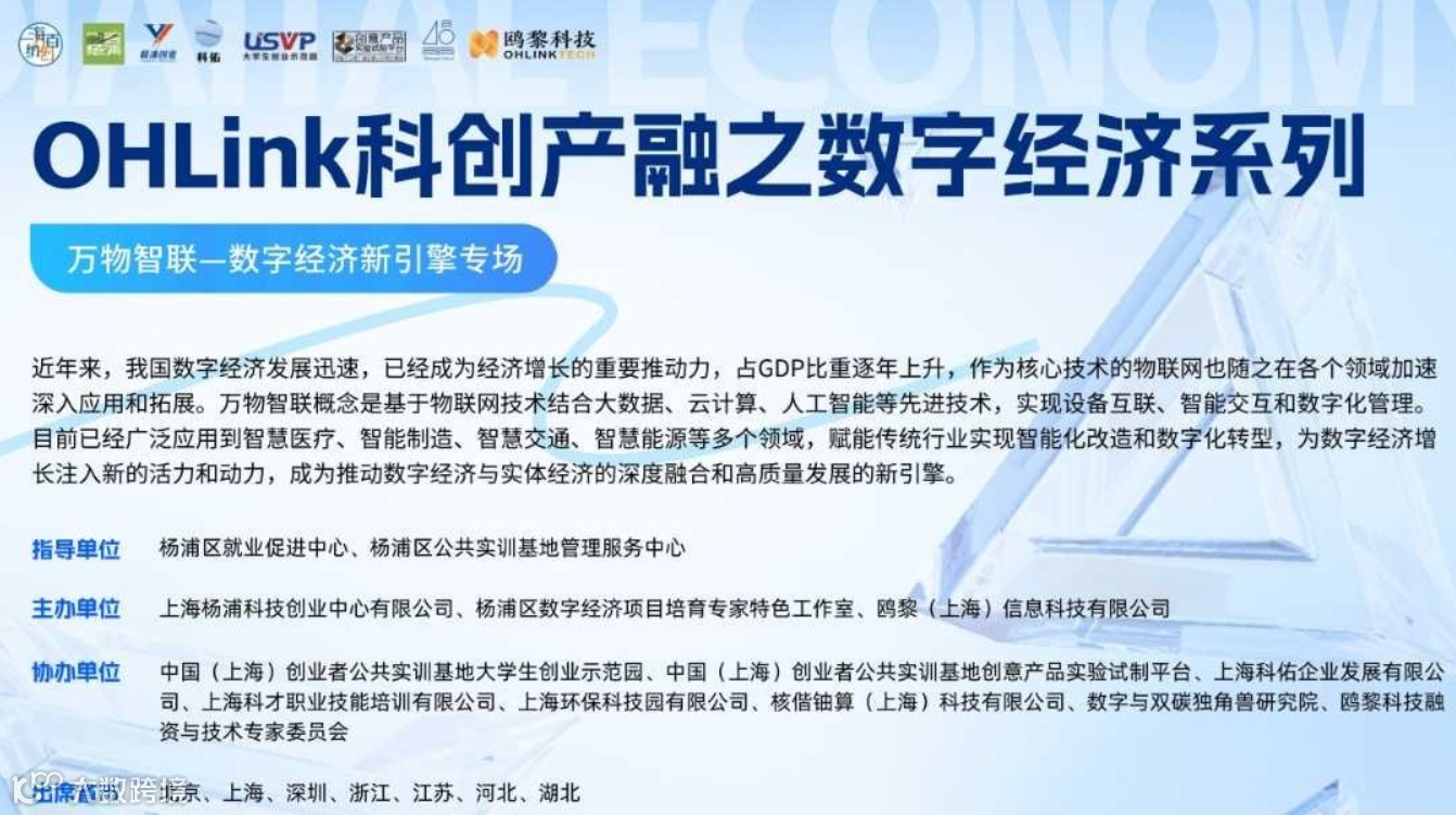 OHLink科创产融之数字经济系列-- 万物智联—数字经济新引擎专场