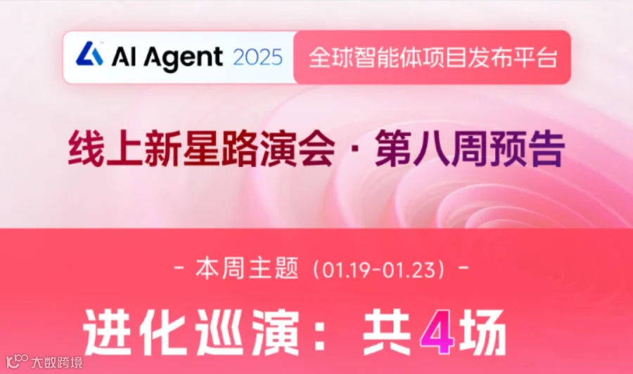 “AI Agent 2025 新星路演会”第八周 （仅对投资人/投资机构开放）