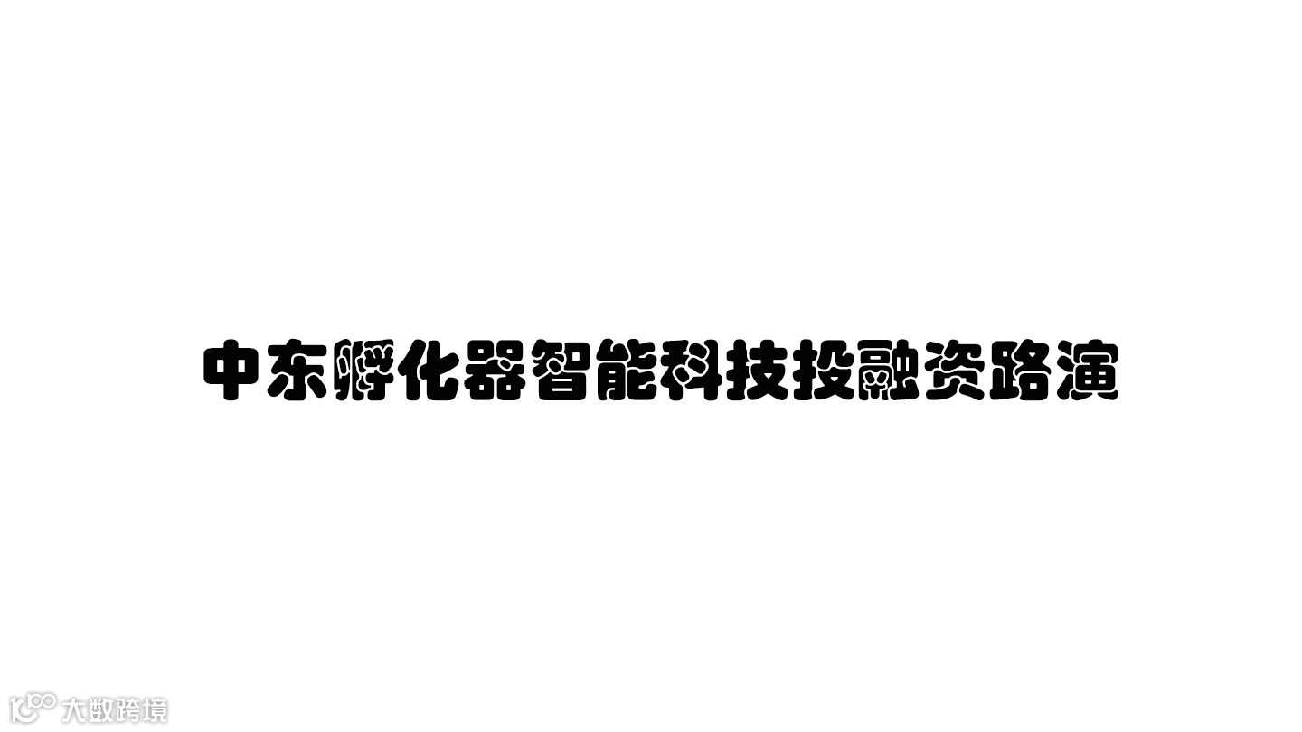中东孵化器智能科技投融资路演