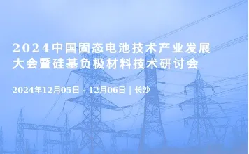 2024中国固态电池技术产业发展大会暨硅基负极材料技术研讨会