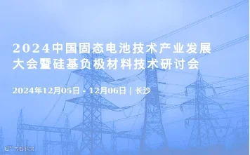 2024中国固态电池技术产业发展大会暨硅基负极材料技术研讨会