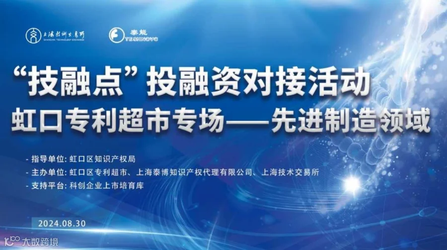 “技融点”系列投融资及技术对接活动虹口专利超市专场（先进制造领域）