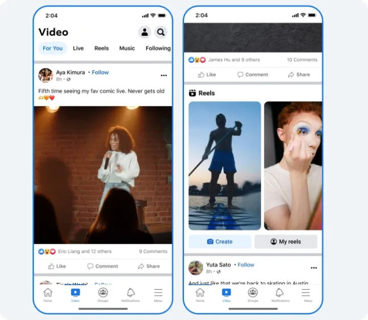 Facebook 更加注重视频