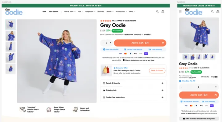 Oodie案例分析：如何打造高转化率产品页面