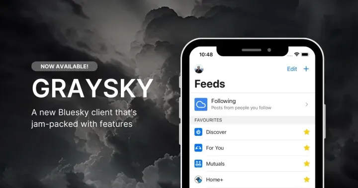 Graysky 是 X 竞争对手 Bluesky 的第三方客户端，获得热门话题和“Pro”订阅