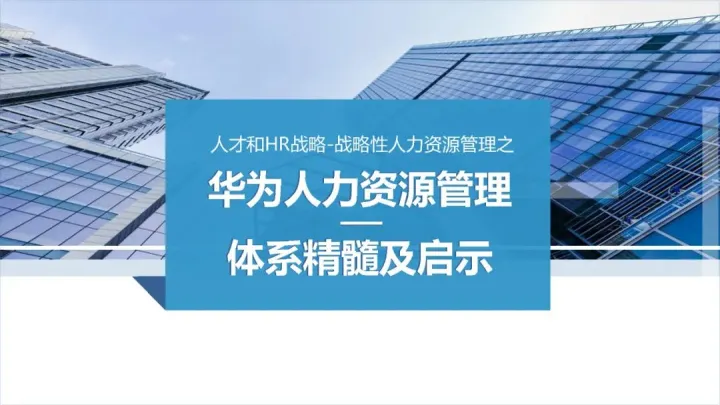 华为人力资源管理体系精髓及启示