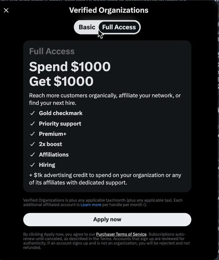 X 考虑采取新举措来吸引更多中小企业使用该应用程序