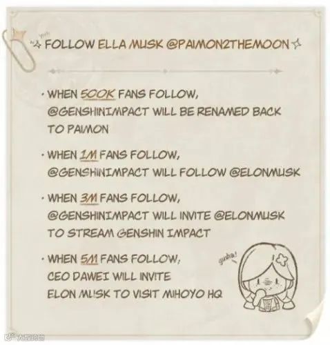 世界首富马斯克亲自给《原神》带货 米哈游海外营销出圈了