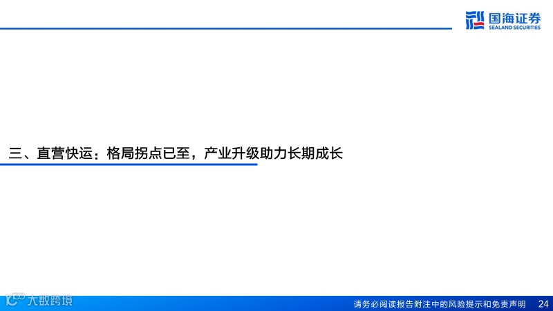 直营快运格局拐点已至，加盟快运性价比凸显