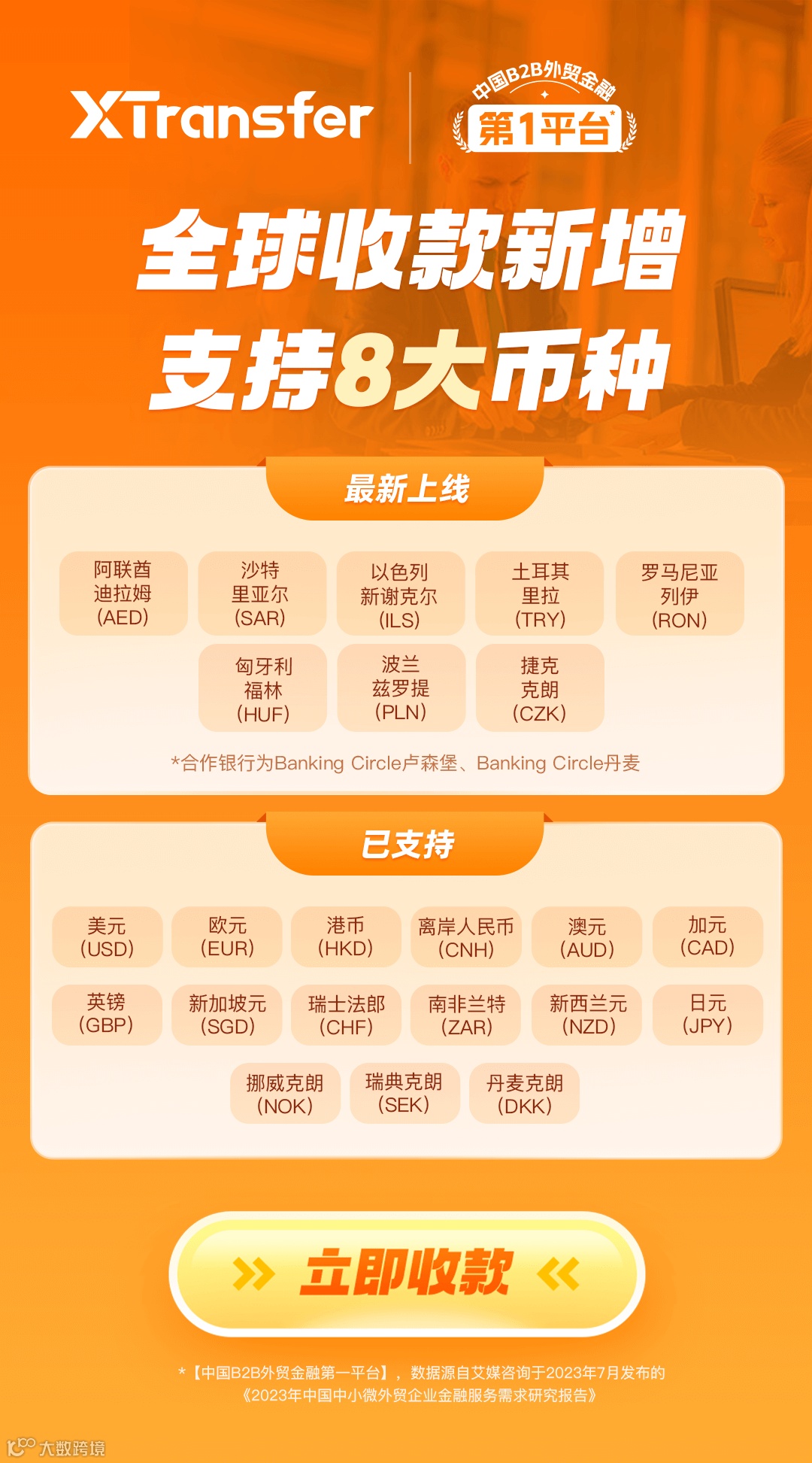 重磅！支持转账至全球个人账户！全球收款新增8大币种（含阿联酋迪拉姆）！