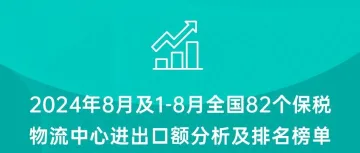 2024年8月及1-8月全国82个保税物流中心进出口额分析及排名榜单