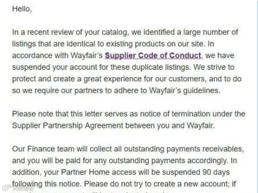 “怎么办！Wayfair迎来封号潮”