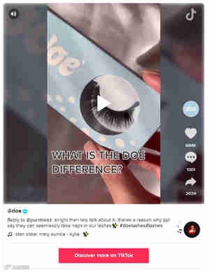 【TikTok案例分析】Doe Lashes的平价营销之路
