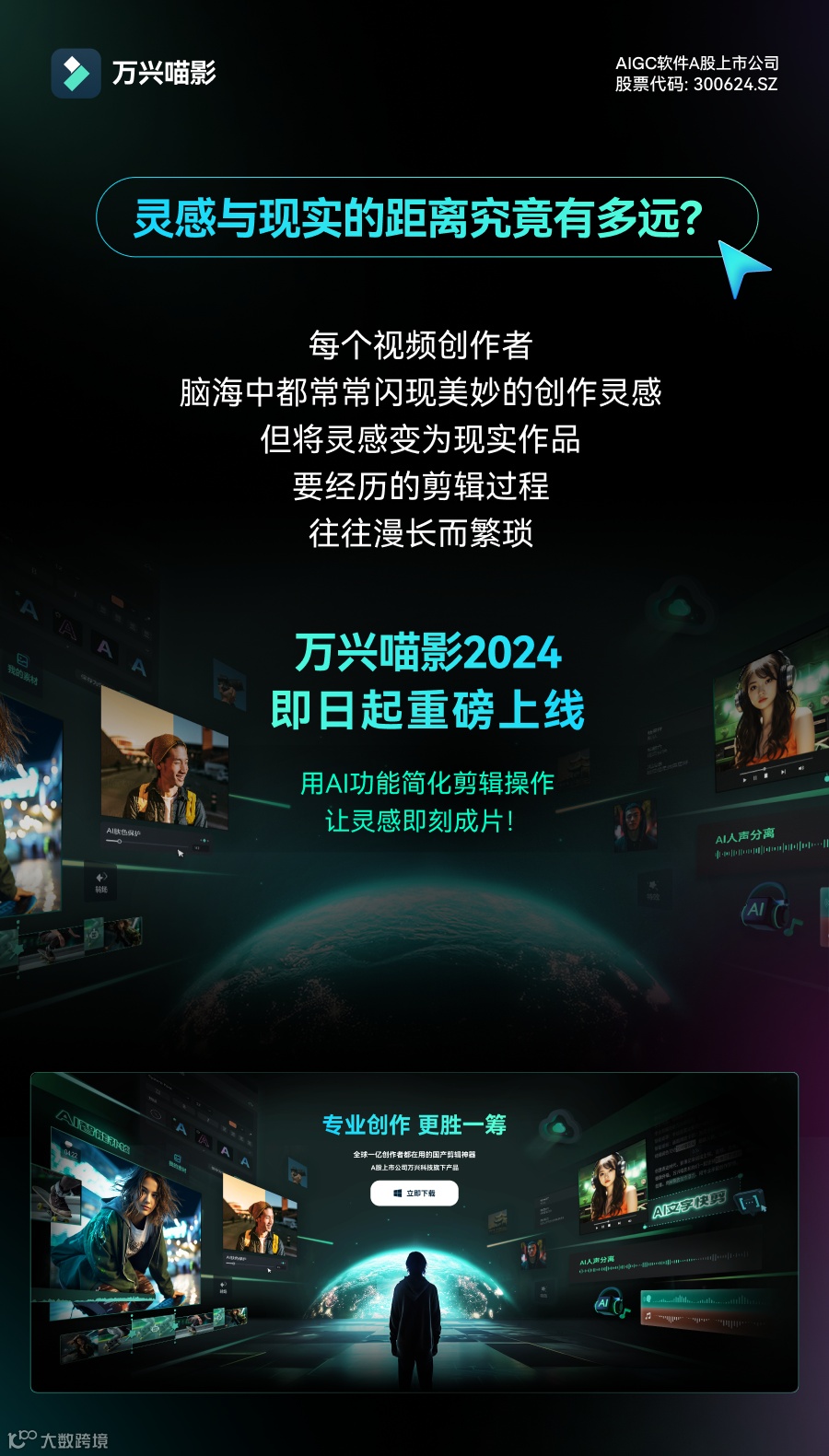 万兴喵影2024全球发布，AI功能颠覆你的剪辑体验！