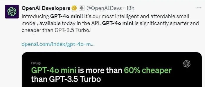 OpenAI新模型GPT-4o mini，超高性价比模型能力如何？