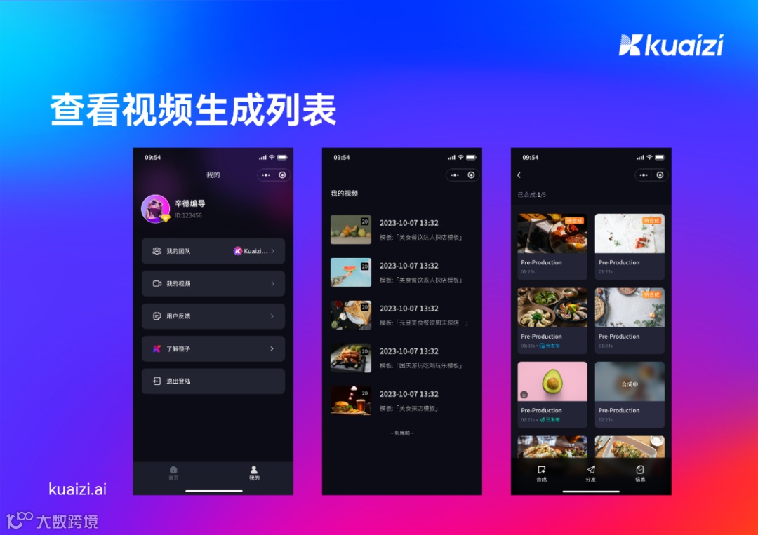 Kuaizi「团队协同AI一键成片」，进一步提高品牌连锁店视频创作和推广效率！