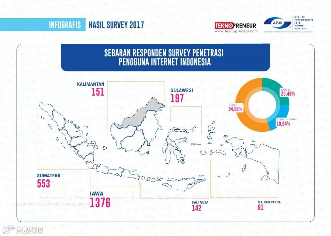2017年印度尼西亚网民普及率和行为报告