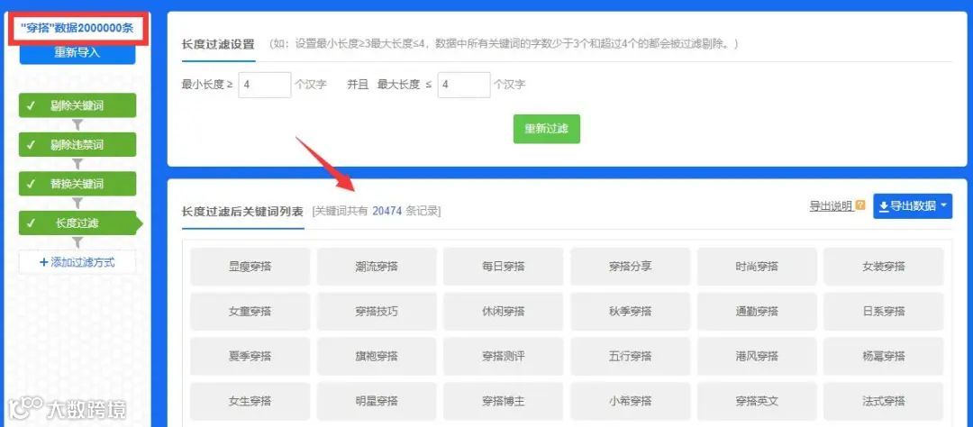 小红书抖音百万流量词，支持一键筛选过滤