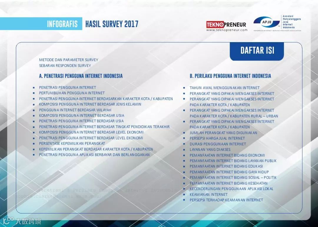 2017年印度尼西亚网民普及率和行为报告