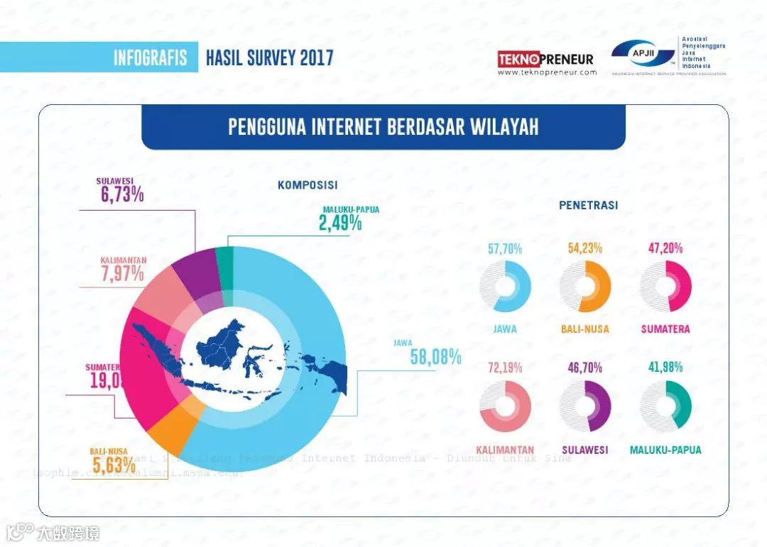 2017年印度尼西亚网民普及率和行为报告
