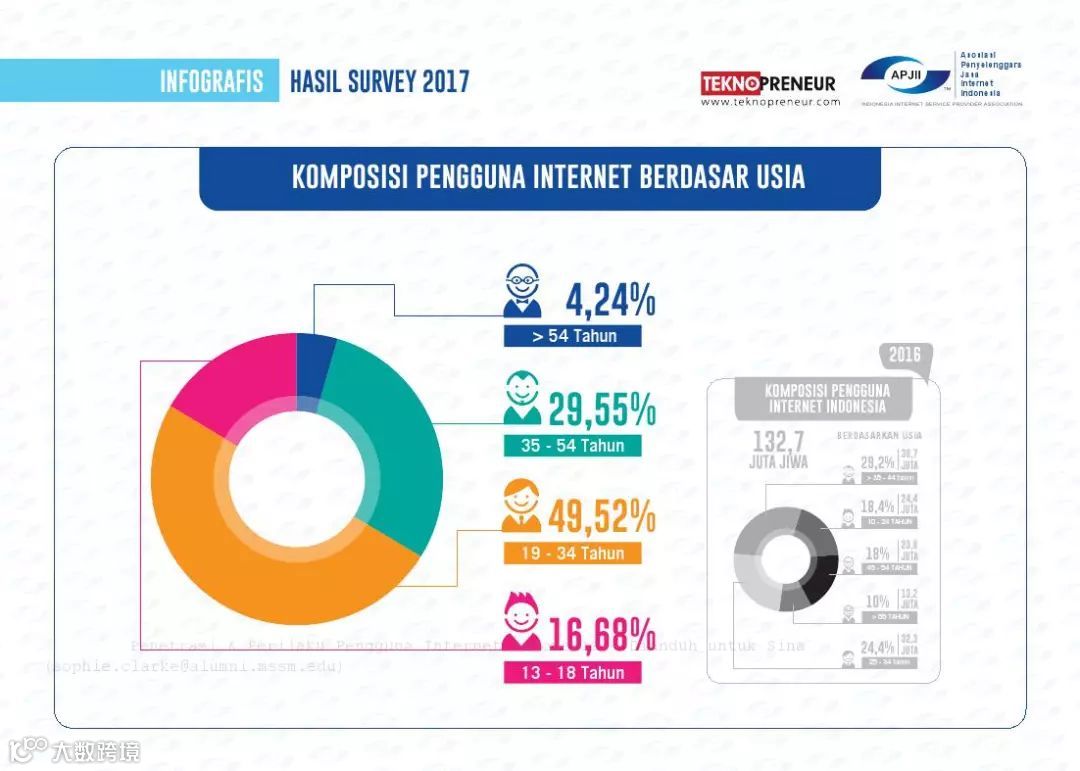 2017年印度尼西亚网民普及率和行为报告