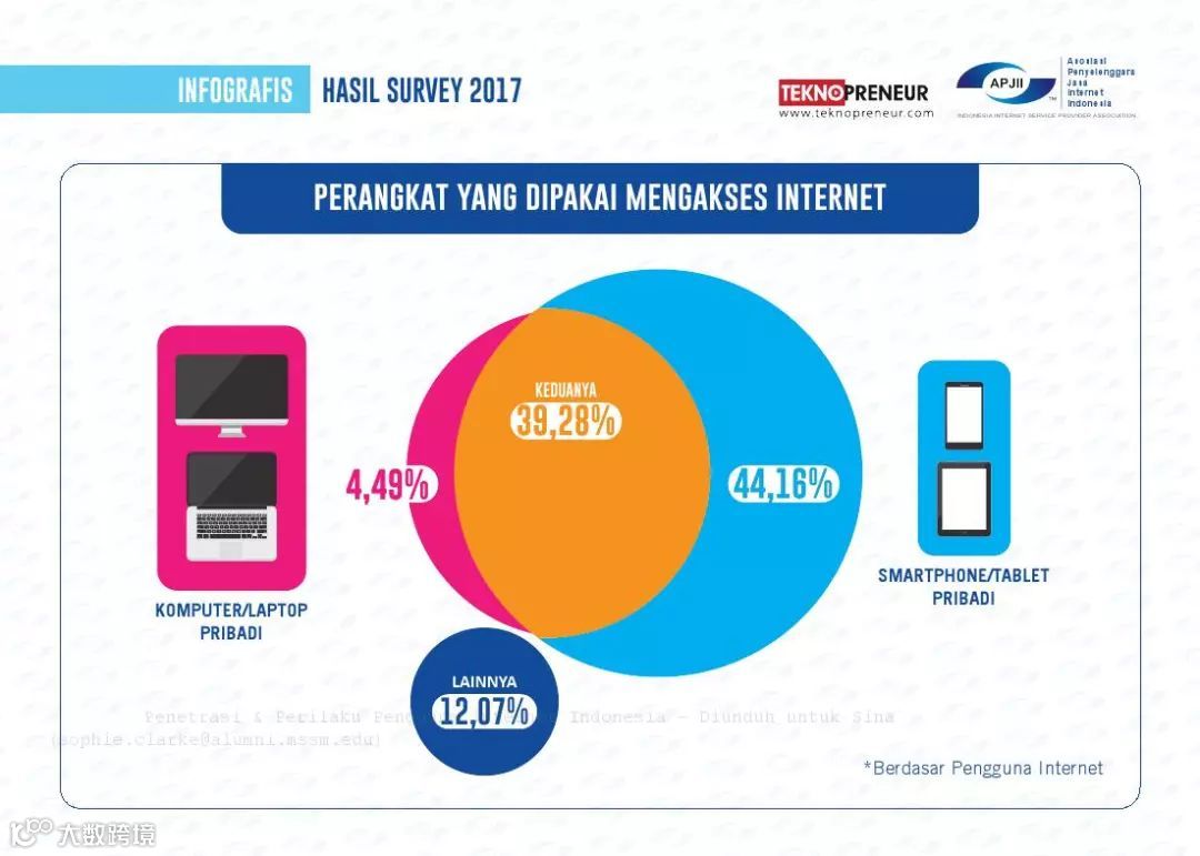 2017年印度尼西亚网民普及率和行为报告