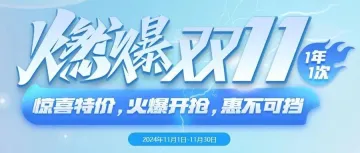 燃爆双11，1年1次，低至5折，火爆开抢，惠不可挡