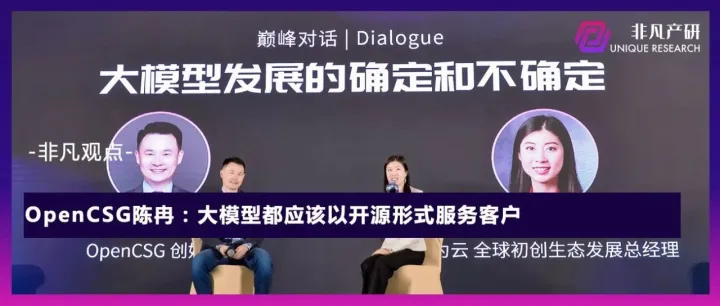 OpenCSG陈冉：大模型都应该以开源形式服务客户｜非凡观点