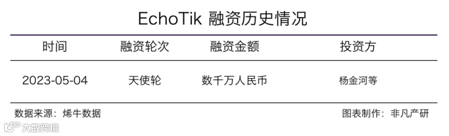 电商数据服务企业EchoTik获头部互联网公司高管数千万元天使轮融资