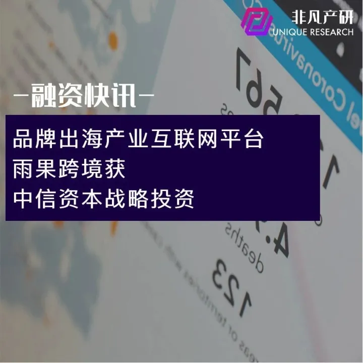 品牌出海产业互联网平台雨果跨境获中信资本战略投资