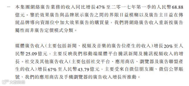 腾讯财报详解：云业务成最大亮点 “翻车”的朋友圈广告挑起了广告大梁