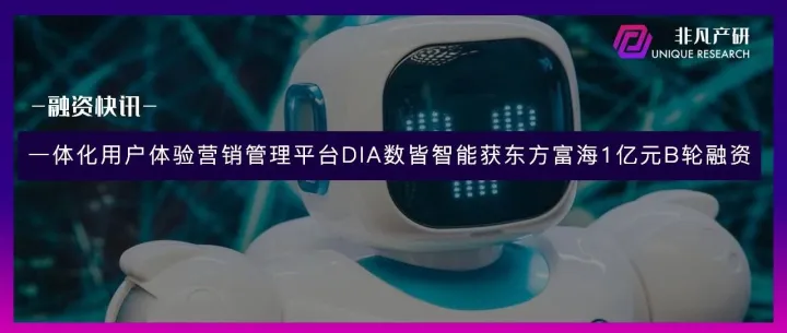 一体化用户体验营销管理平台DIA数皆智能获东方富海1亿元B轮融资