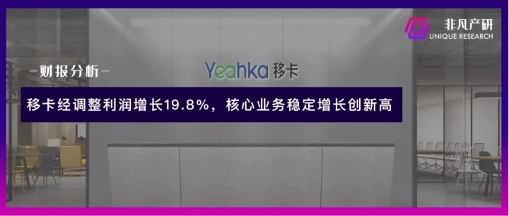 财报分析 | 移卡经调整利润增长19.8%，核心业务稳定增长创新高