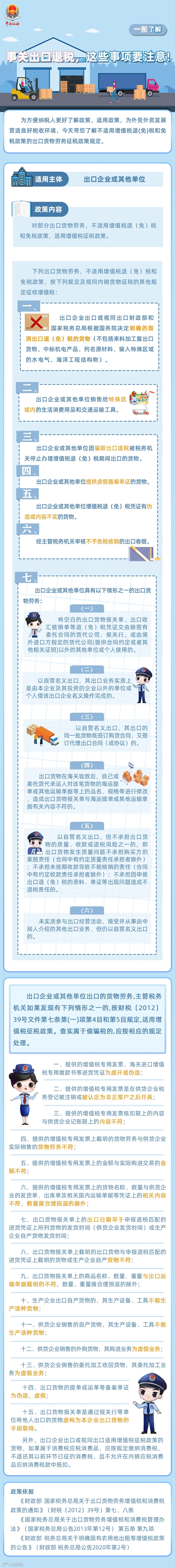 哪些出口货物不能退税和免税？