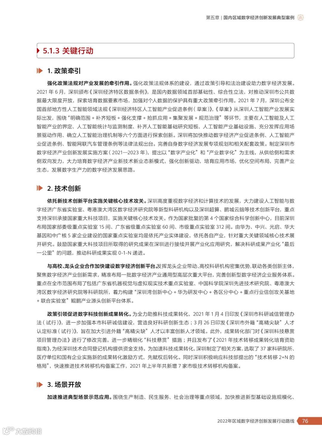 2022年区域数字经济创新发展行动路线