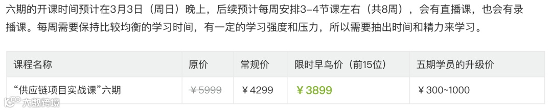 决胜金三银四：“供应链项目实战课·六期”开课在即，UP供应链产品力……