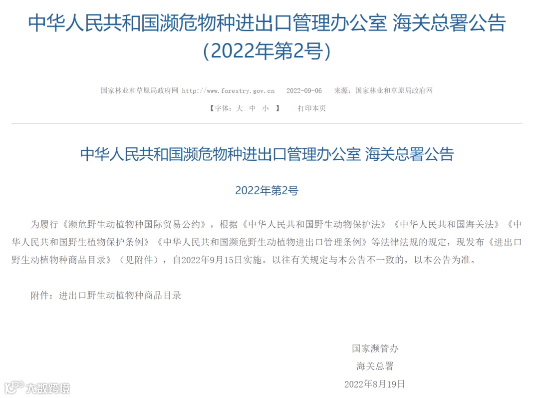 政策解读 |《进出口野生动植物种商品目录》查起来