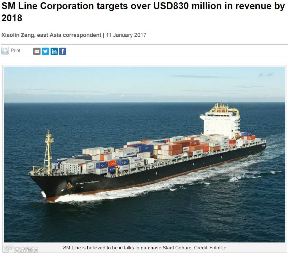 这家新成立的航运企业定下一个“小目标”，2018年要赚8.35亿美元！