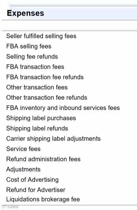 【常识】亚马逊月度经营报告“Expenses”栏名词解释