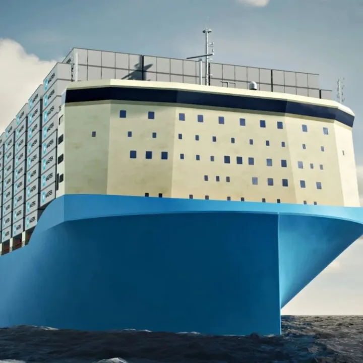 马士基公布其16000teu甲醇动力集装箱船设计，船型大变样！