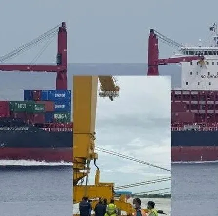 事故丨APL集装箱船撞倒塌码头岸吊，事发吉大港